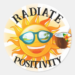 REDONDA PEGATINA DE POSITIVIDAD DE RADIACIÓN