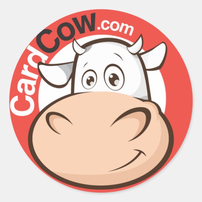 Redonda Pegatina de postales vintage de CardCow (Anverso)