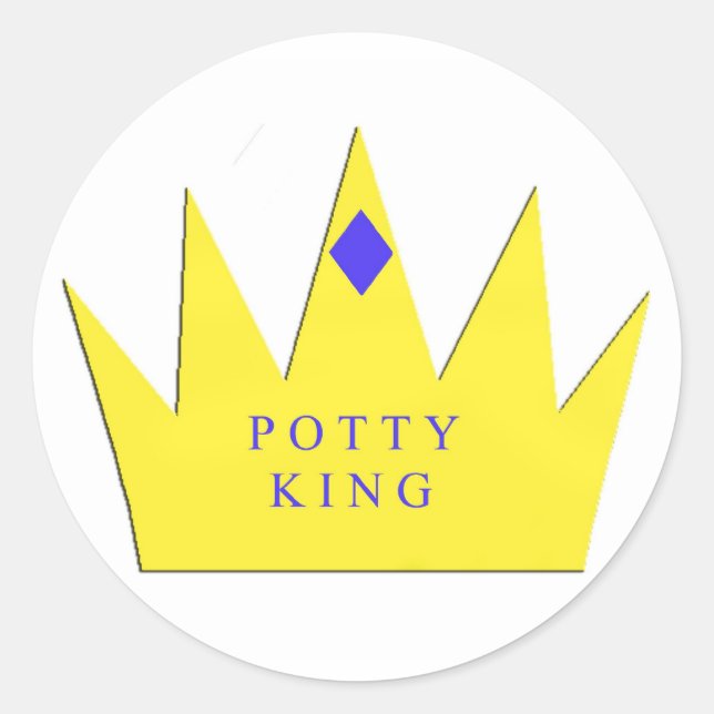 Redonda Pegatina de Potty King (Anverso)