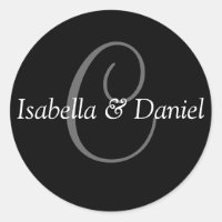 Pegatina de precinto del Boda Monograma C