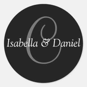 Redonda Pegatina de precinto del Boda Monograma C