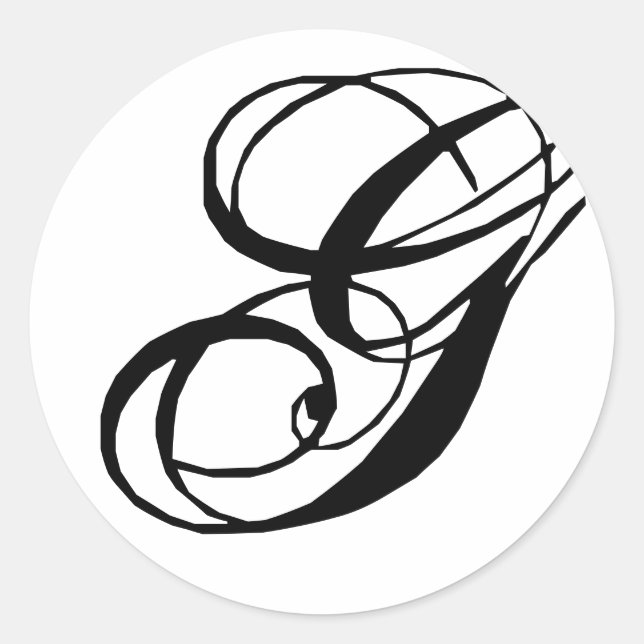 Redonda Pegatina de precinto del Boda Monograma G (Anverso)