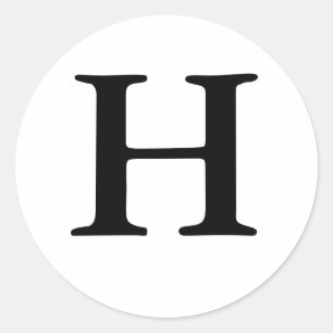 Redonda Pegatina de precinto del Boda Monograma H