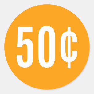 Redonda Pegatina de precios naranja personalizada