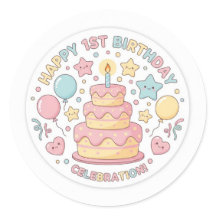 Pegatina de primer cumpleaños
