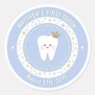 Redonda Pegatina de primer hito dental personalizado