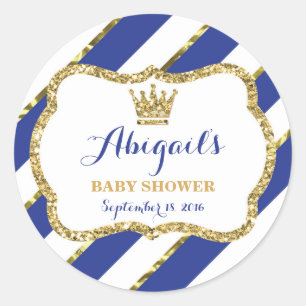 Redonda Pegatina de Principito, Purpurina de Burlas Azules