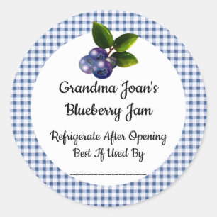 Redonda Pegatina de producto de Blueberry Jam Personalizad