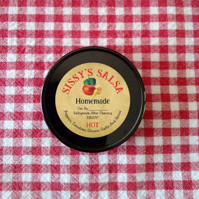 Redonda Pegatina de producto de salsa casera (Subido por el creador)