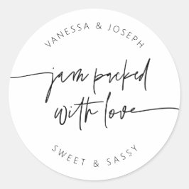 Redonda Pegatina de producto G400 de Jam Jar Label Wedding