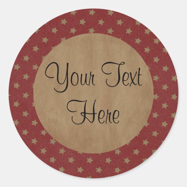 Redonda Pegatina de producto redondo de estrellas personal (Anverso)
