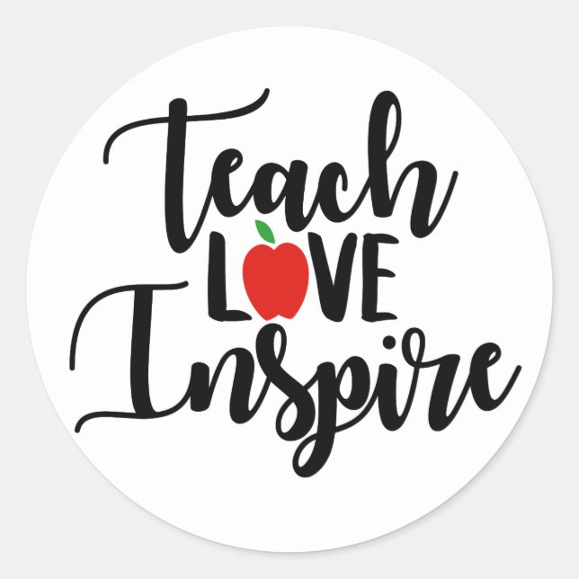 Redonda Pegatina de profesores inspirador de amor de enseñ (Anverso)
