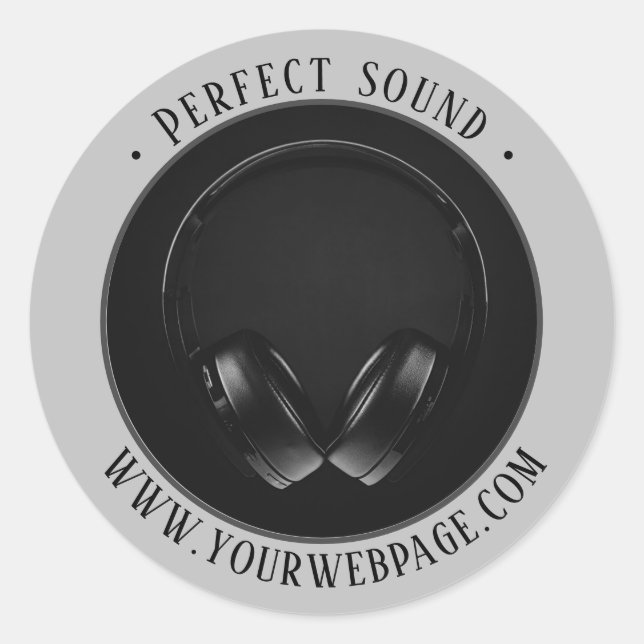 Redonda Pegatina de promoción de producto con foto (Anverso)