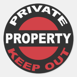 Redonda Pegatina de propiedad privada