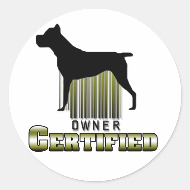 Redonda Pegatina de propietario certificado (Anverso)