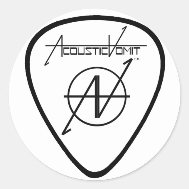 Redonda PEGATINA de Púa de guitarra AV (Anverso)