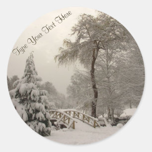 Redonda Pegatina de puente de invierno Personalizado Pegat