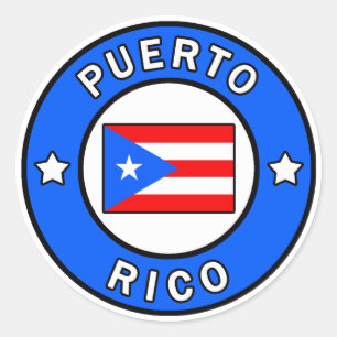 Redonda pegatina de Puerto Rico