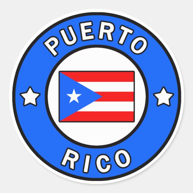 Redonda Pegatina de Puerto Rico (Anverso)