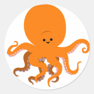 Redonda Pegatina de pulpo Personalizado