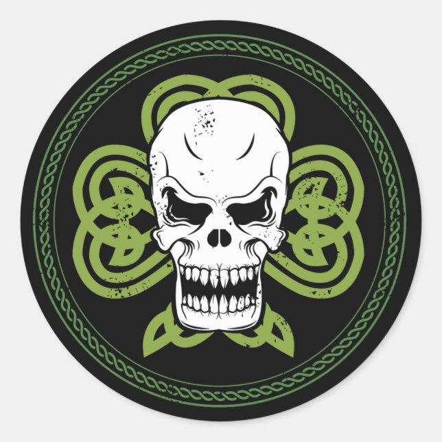 Redonda Pegatina de Punk irlandés (Anverso)