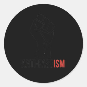Redonda Pegatina de puño antifascista