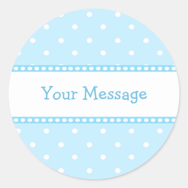 Redonda Pegatina de puntos azules (Anverso)