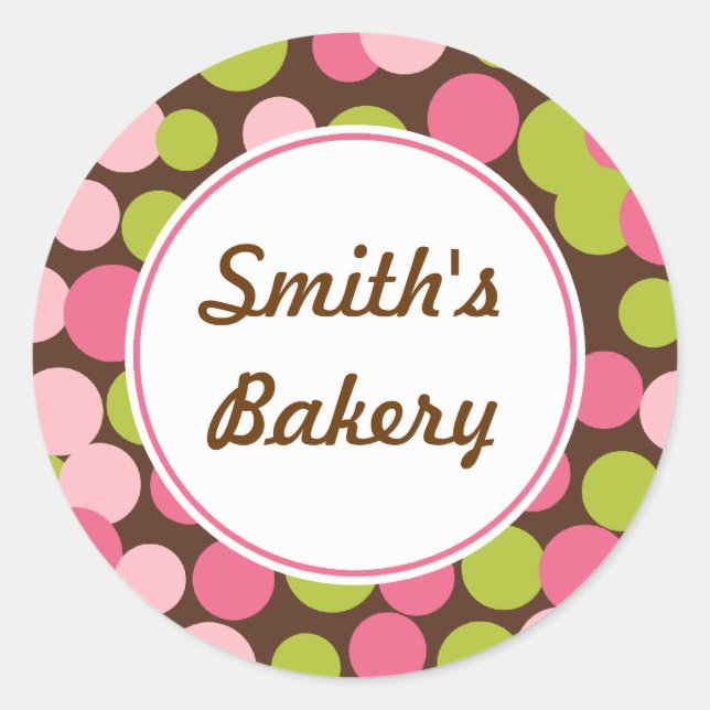 Redonda Pegatina de puntos de cal de fresa personalizado (Anverso)