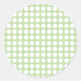 Redonda Pegatina de puntos de polka verde
