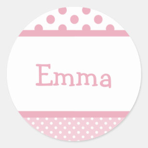 Redonda Pegatina de puntos rosados