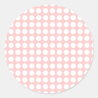 Redonda Pegatina de puntos rosados de polka