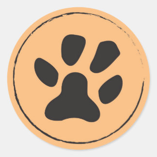 Redonda Pegatina de Puppy Paw