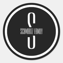 Redonda Pegatina de Purim Negro Moderno