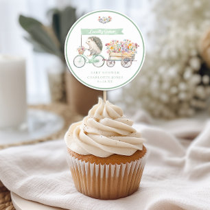 Redonda Pegatina de quequito Baby Shower Hedgehog de creci