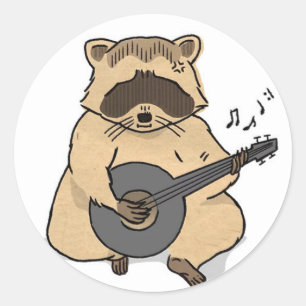 Redonda pegatina de raccoon