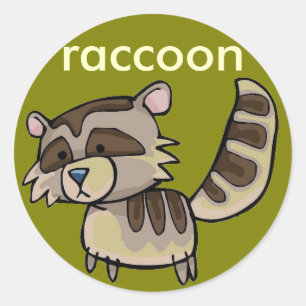 Redonda pegatina de raccoon