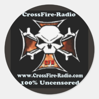 Redonda pegatina de radio de fuego cruzado