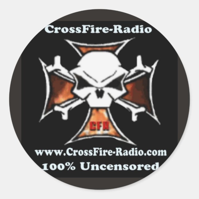 Redonda pegatina de radio de fuego cruzado (Anverso)