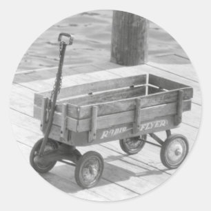 Redonda Pegatina de Radio Flyer Wagon