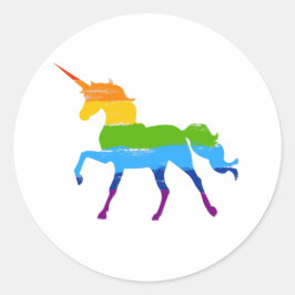 Redonda PEGATINA de Rainbow Unicorn, orgullo LGBT