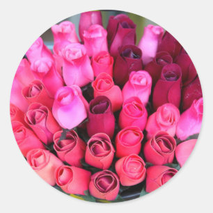 Redonda pegatina de ramo de rosa