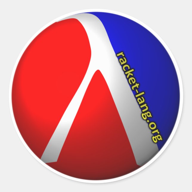Redonda Pegatina de raquetas con URL (Anverso)