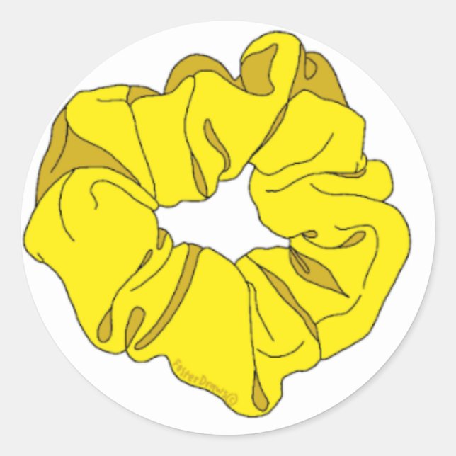 Redonda pegatina de rascacielos 💛 amarillo 💛 (Anverso)