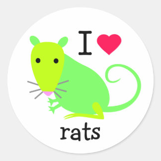 Redonda Pegatina de Ratas del Corazón