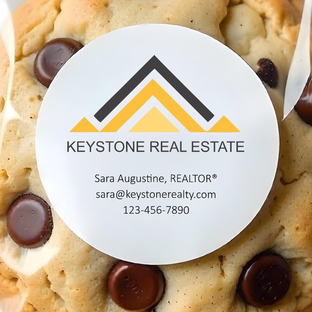 Redonda Pegatina de Realtor Personalizado con Logotipo (Subido por el creador)