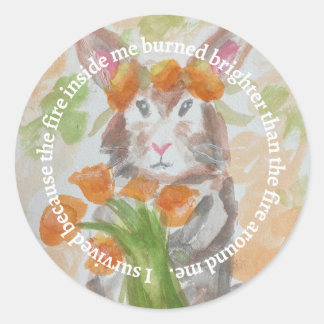 Redonda Pegatina de Recaudación de Fondos para el incendio