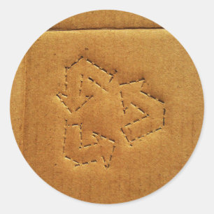 Redonda Pegatina de reciclaje de cartón