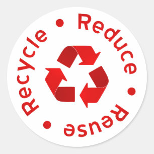 Redonda Pegatina de reciclaje de reducción de reutilizació