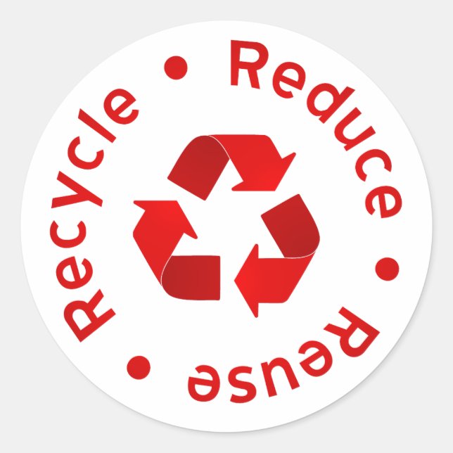 Redonda Pegatina de reciclaje de reducción de reutilizació (Anverso)