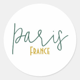 Redonda Pegatina de recuerdo de París, Francia